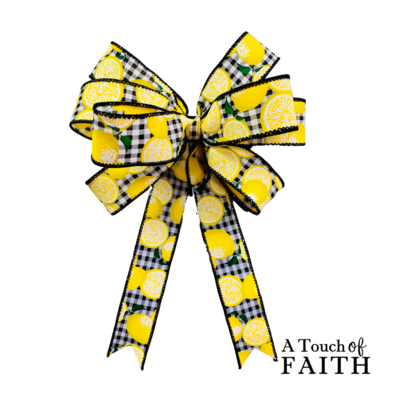 Gingham Lemon Bow
