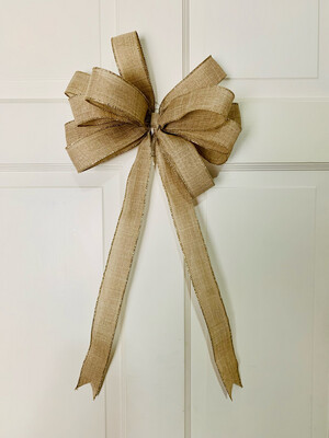 Burlap &amp; Gold Edged Bow