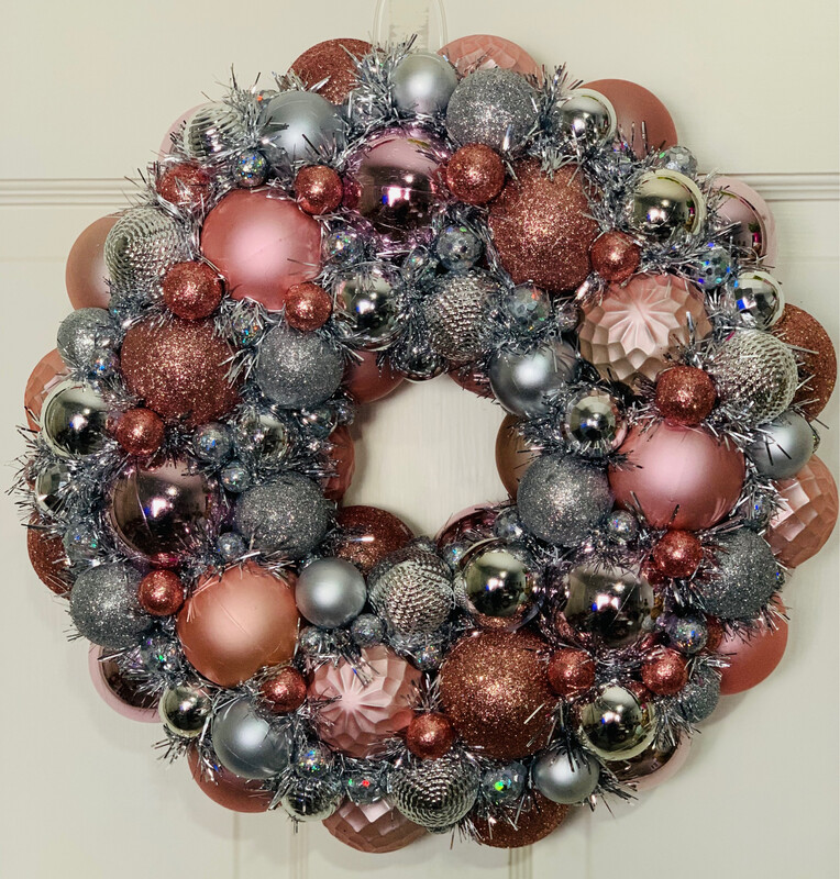 Rose Gold Ornament Wreath