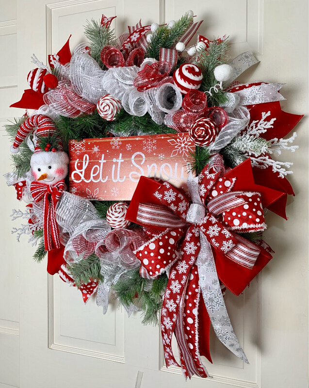 Let It Snow Wreath, Red