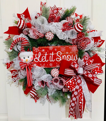 Let It Snow Wreath, Red