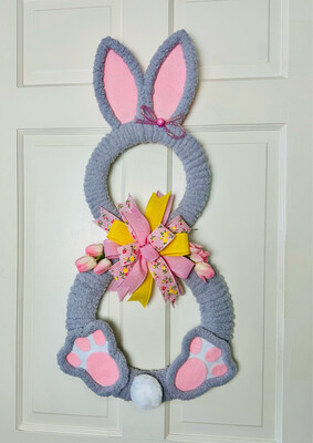 Easter Bunny Yarn Wreath