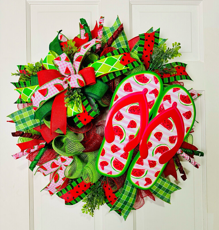 Watermelon Flip Flops Wreath