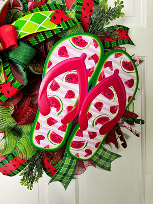 Watermelon Flip Flops Wreath