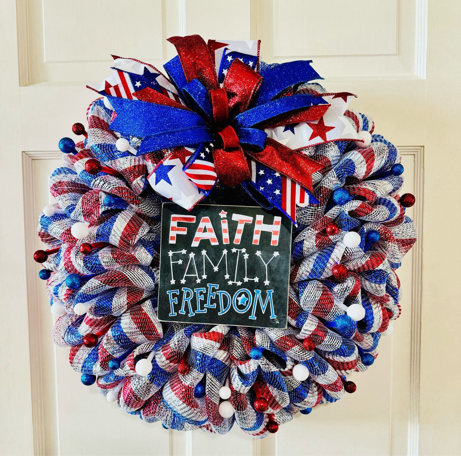 Faith Family Freedom Wreath