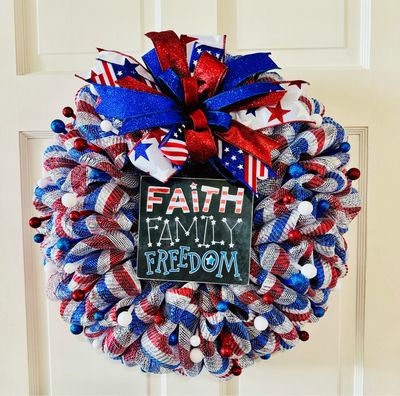 Faith Family Freedom Wreath