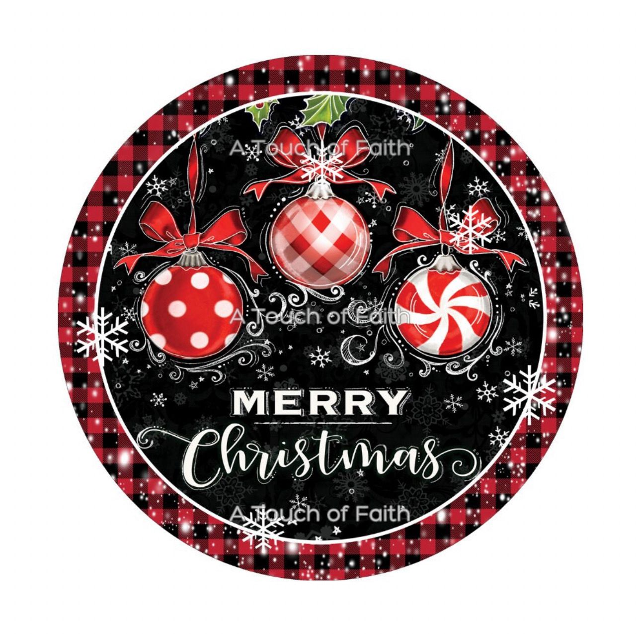 Merry Christmas Ornaments Wreath Sign