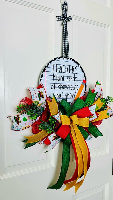 Teachers Plant Seeds Rail Wreath