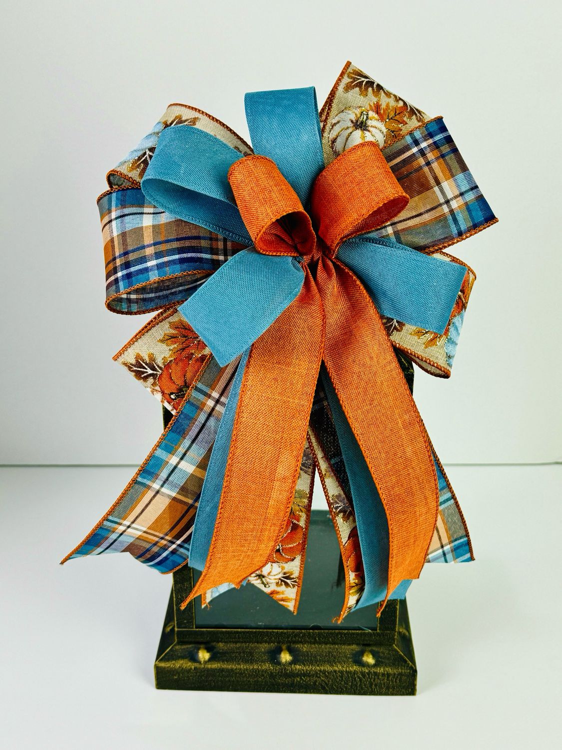 Orange &amp; Blue Fall Bow