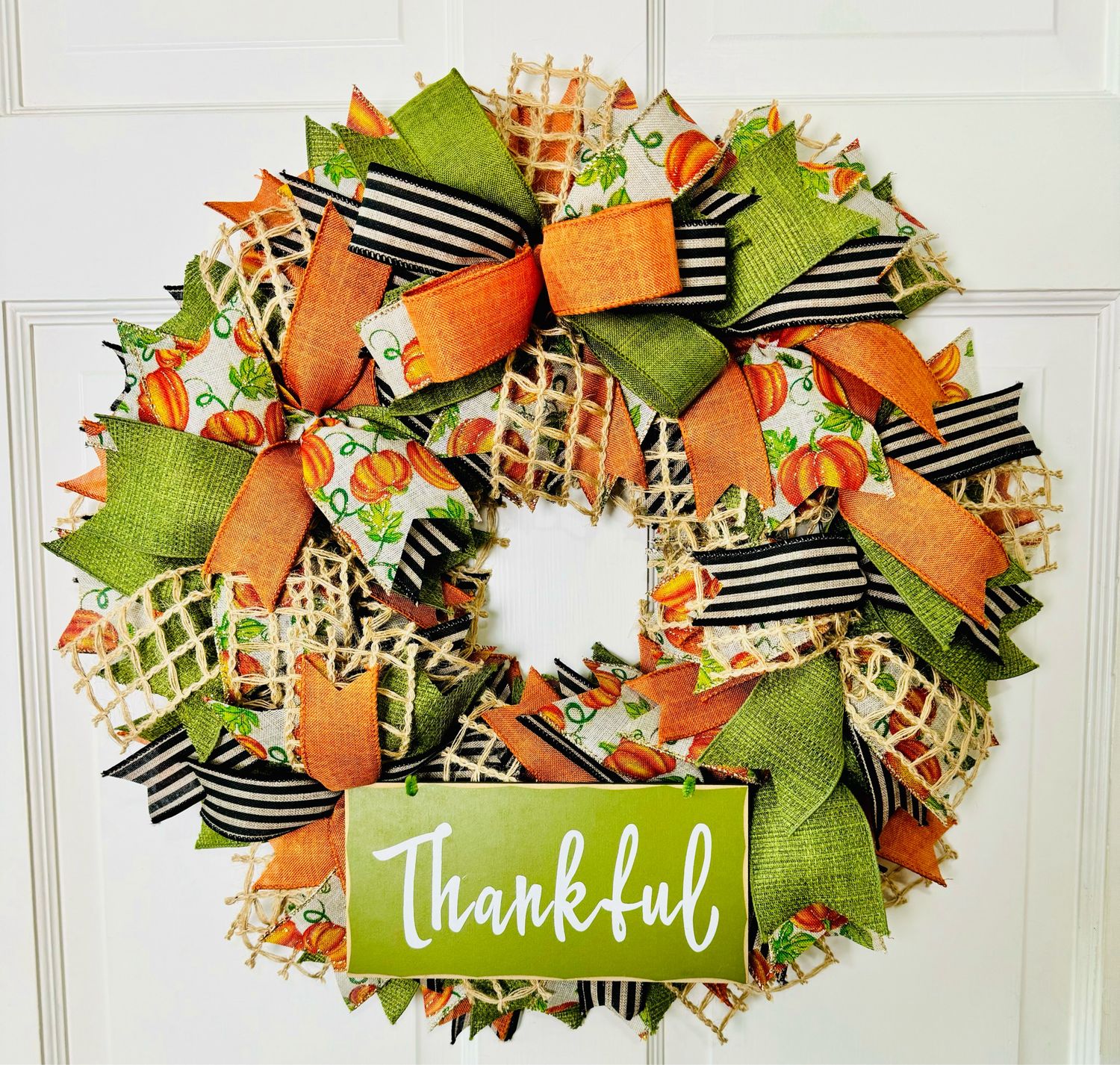 Fall Thankful Ribbon Wreath