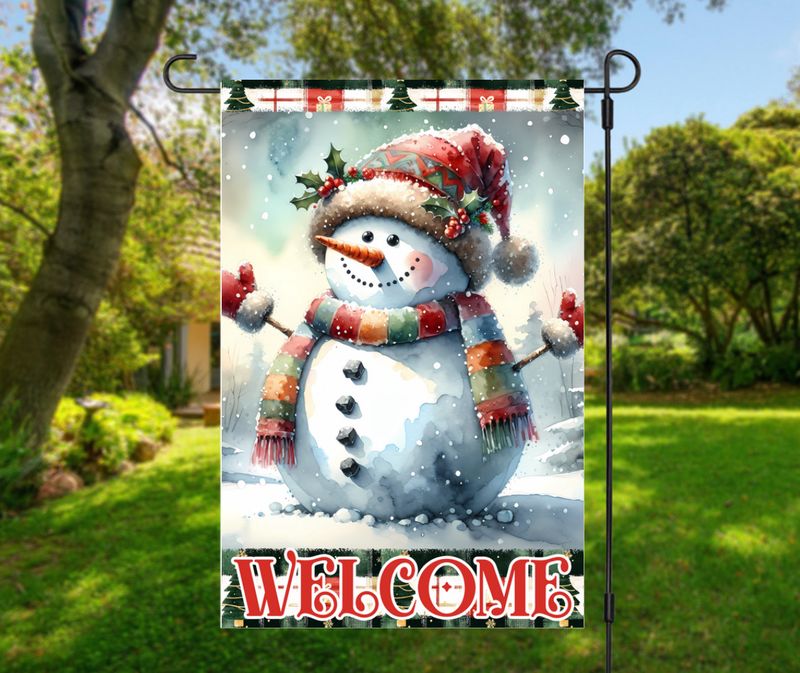 Christmas Snowman Garden Flag