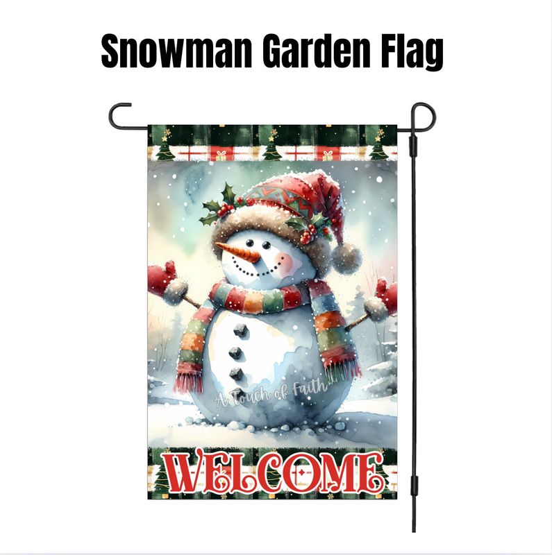 Christmas Snowman Garden Flag