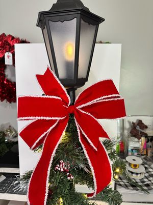 Chenille Edge Red Velvet Bow