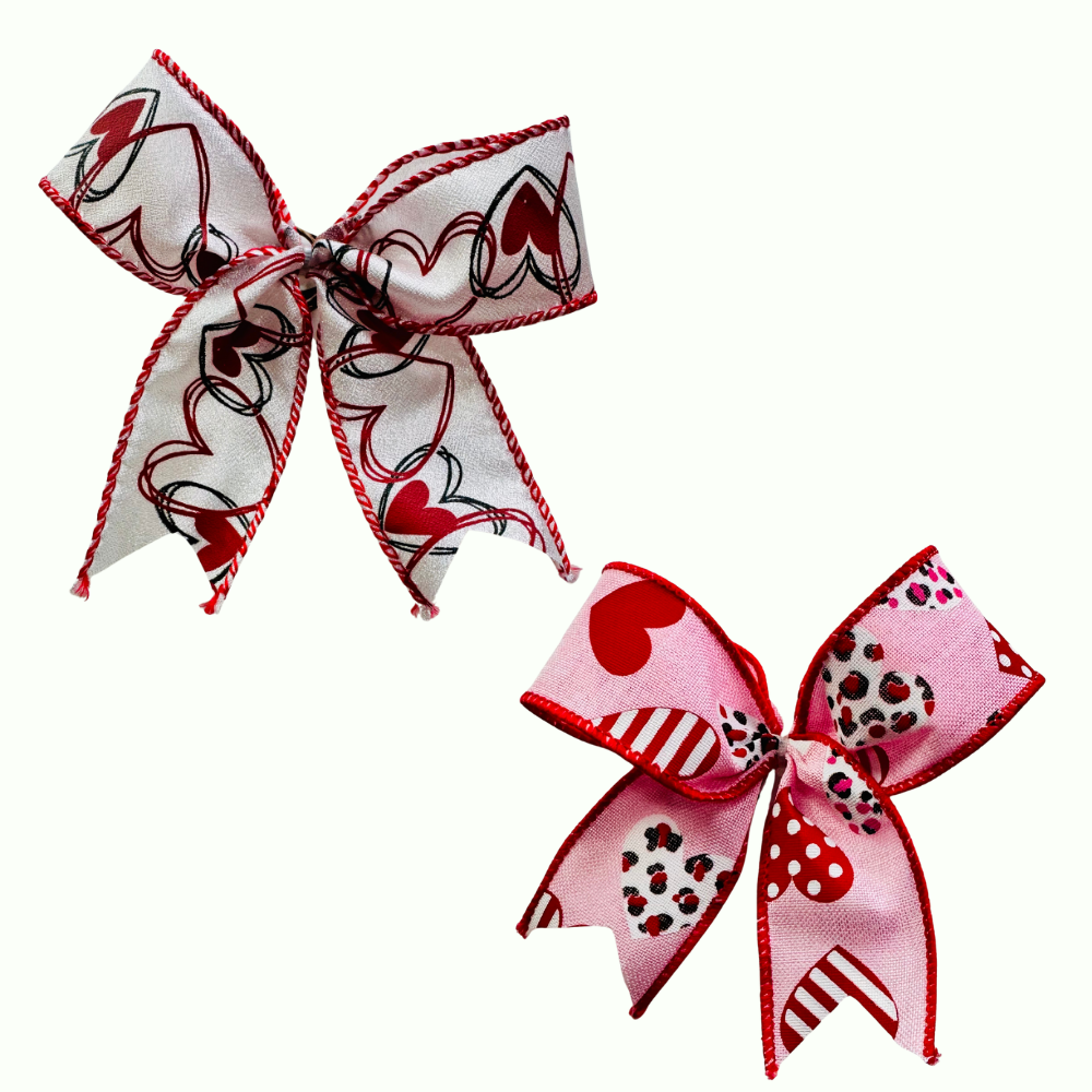 Mini Valentine Heart Bows