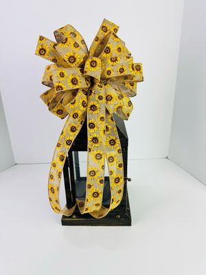 Burlap Sunflower Bow