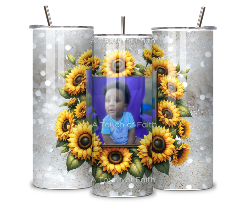 Custom Sunflower Photo Tumbler – Personalized Gift with Your Favorite Picture