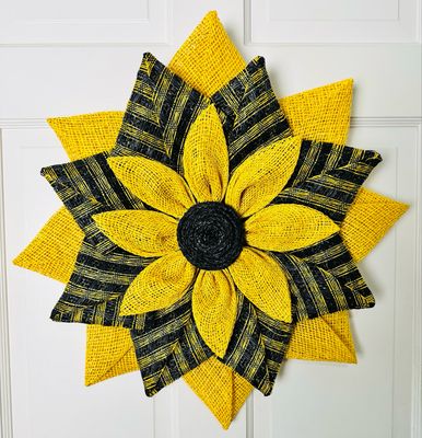 Yellow &amp; Black Bumblebee Flower Wreath