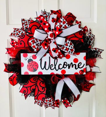 Ladybug Welcome Wreath