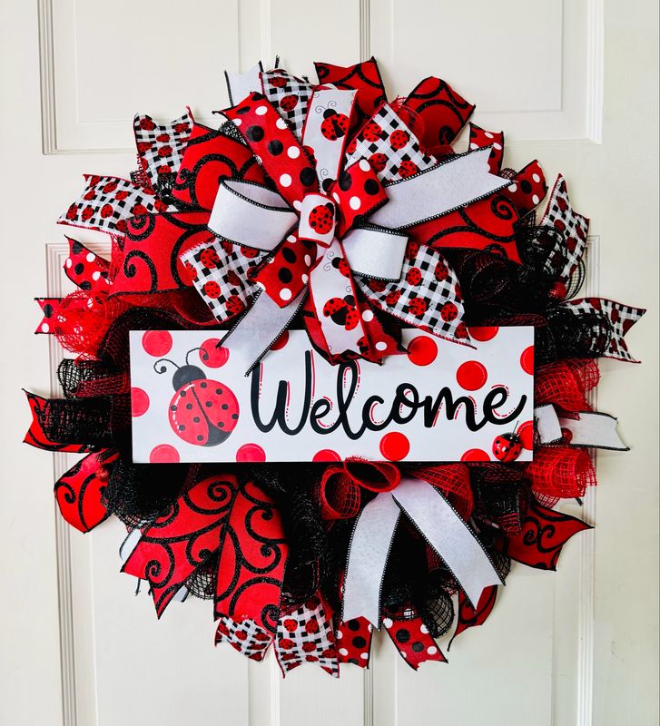 Ladybug Welcome Wreath