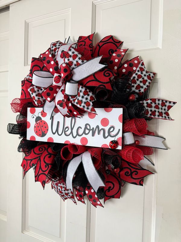 Ladybug Welcome Wreath
