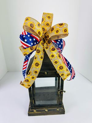 American Flag Sunflower Bow
