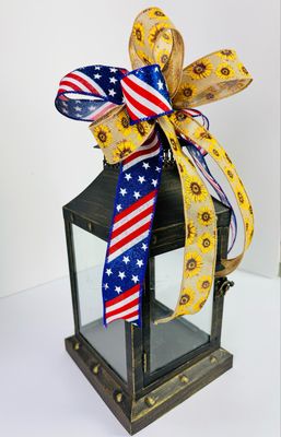 American Flag Sunflower Bow