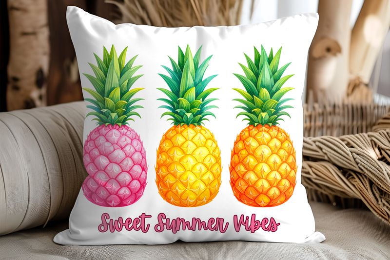 Sweet Summer Vibes Pineapple Pillow Covers, Set of 2