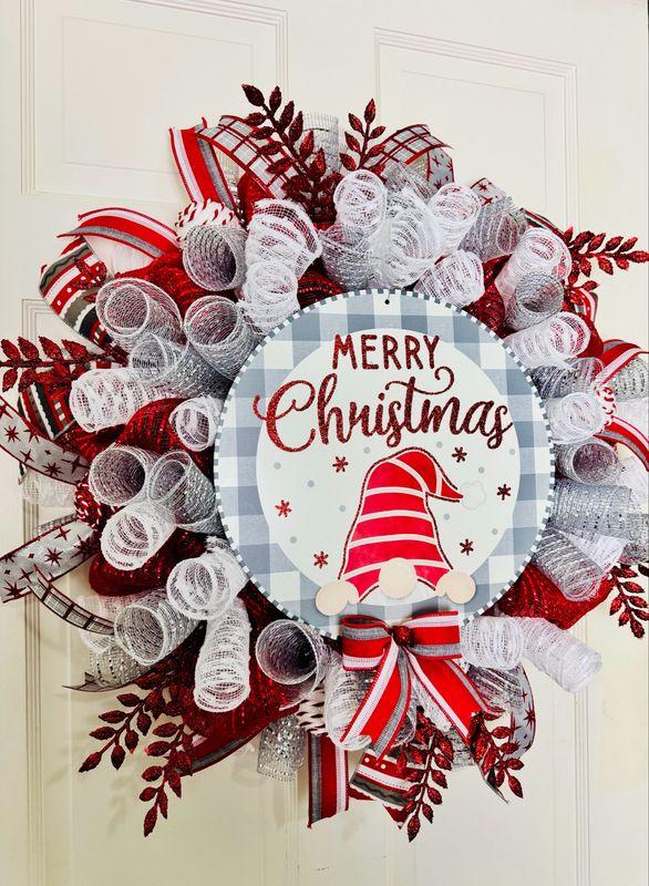 Merry Christmas Gnome Wreath