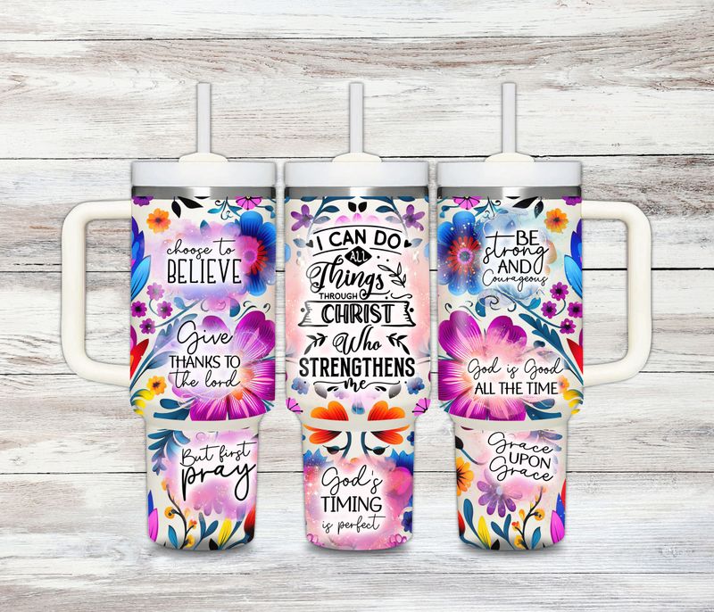 Faith Quotes 40oz Travel Tumbler