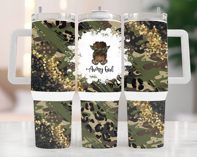 Army Girl 40 oz Tumbler with Handle