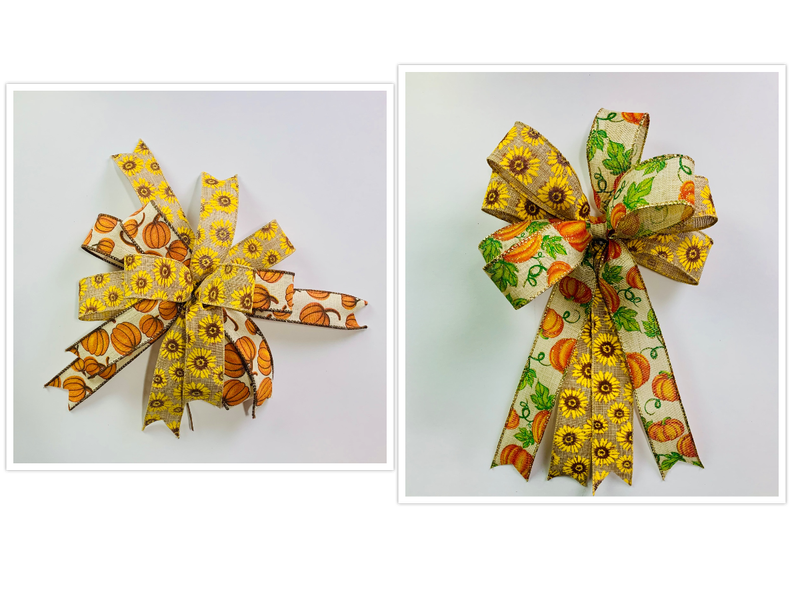 Fall Bow with Sunflowers &amp; Pumpkins