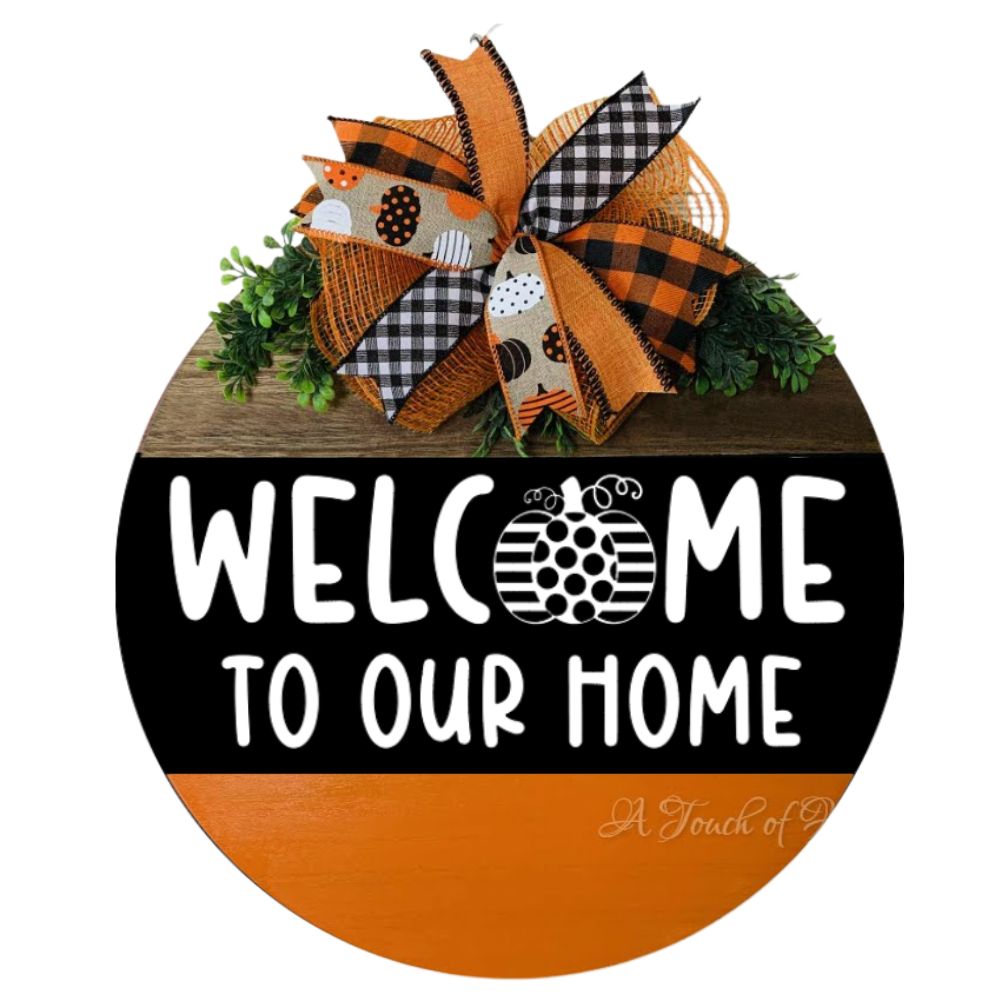 Welcome To Our Home Fall Door Hanger