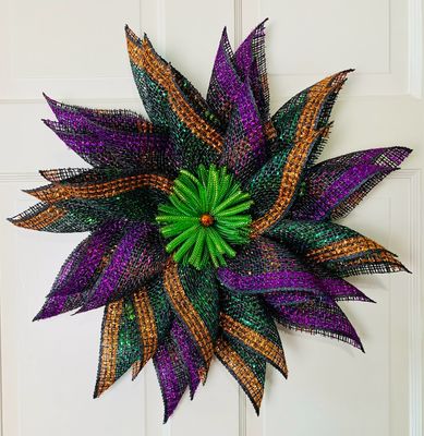 Halloween Tinsel Flower Wreath