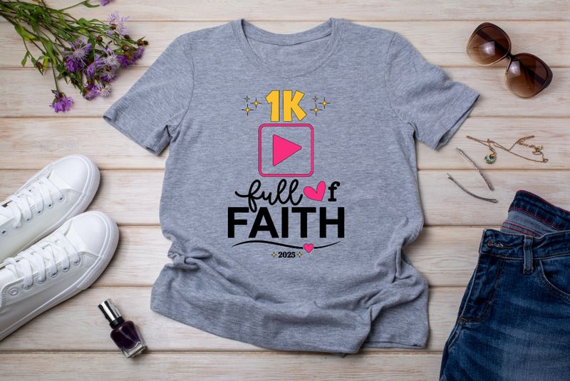 1K &amp; Full of Faith Milestone T-Shirt | Limited Edition 2025 Celebration Tee