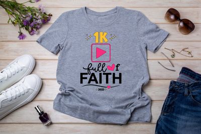 1K &amp; Full of Faith Milestone T-Shirt | Limited Edition 2025 Celebration Tee