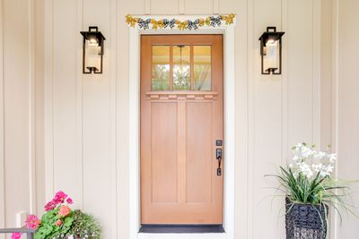 Fall Pumpkin &amp; Buffalo Plaid Bow Garland