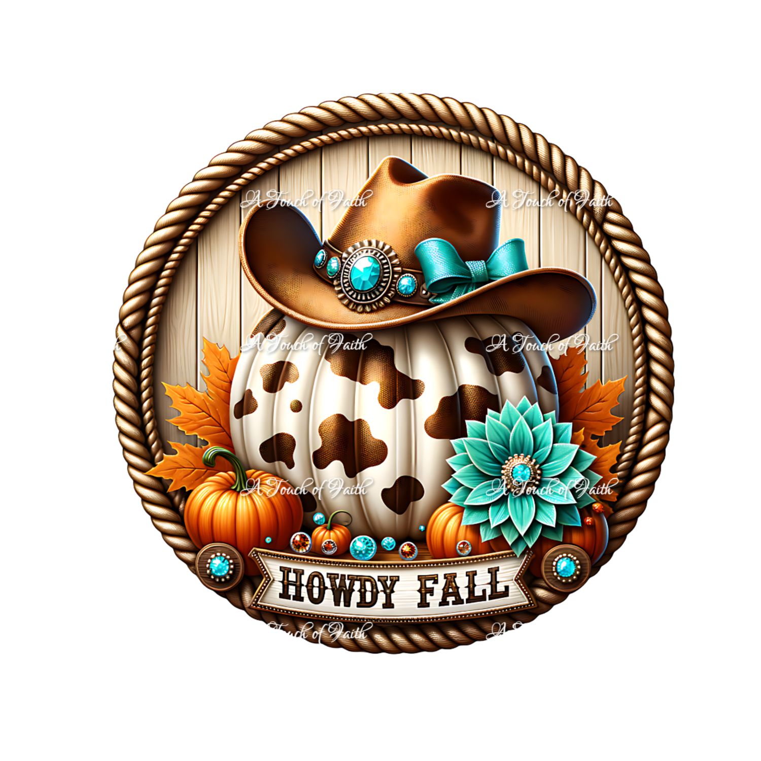 Howdy Fall Cowboy Pumpkin Sign