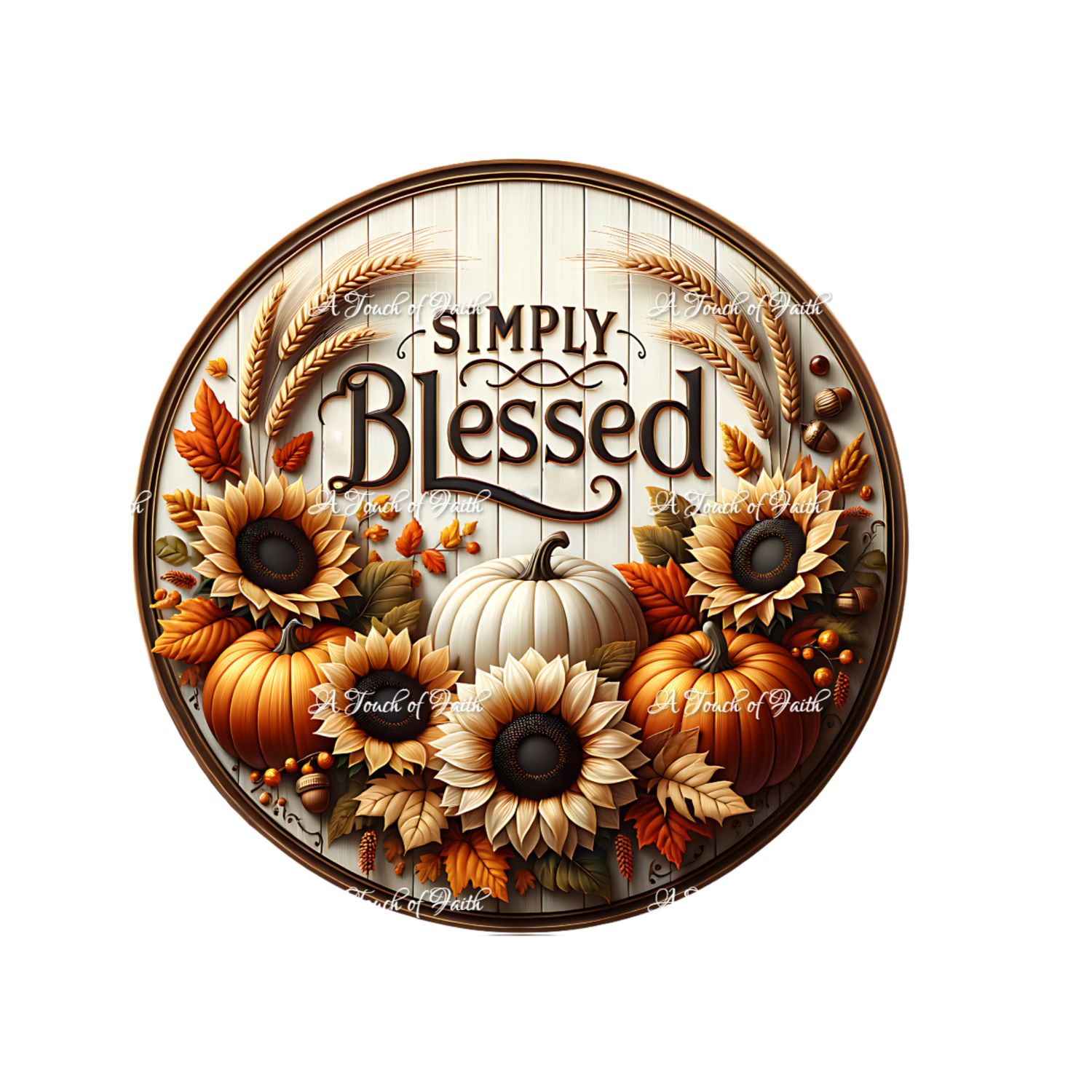 Simply Blessed Fall Wreath Sign