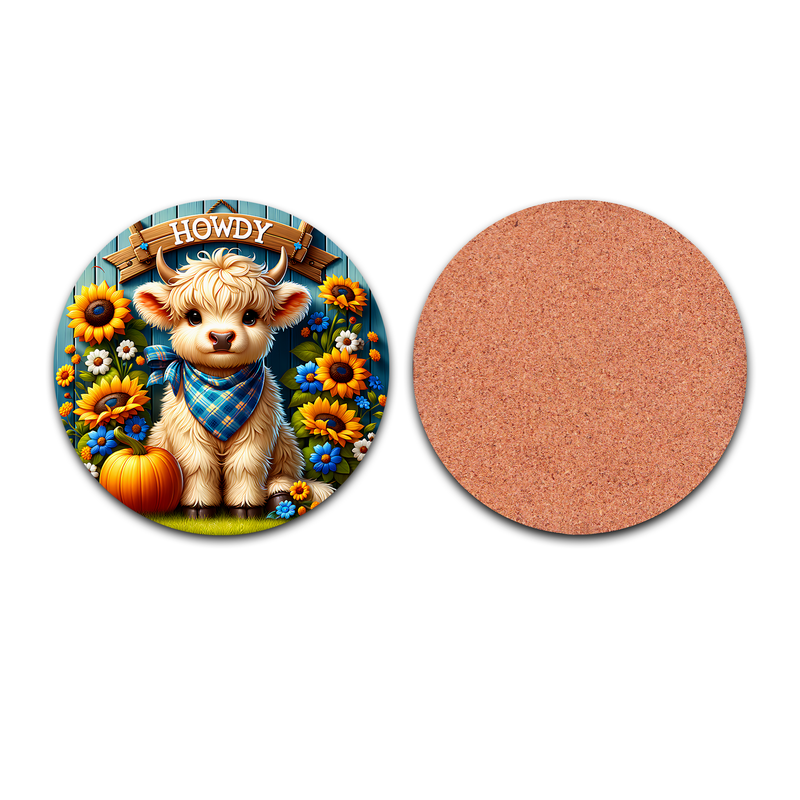 Howdy Cow Ceramic Coaster