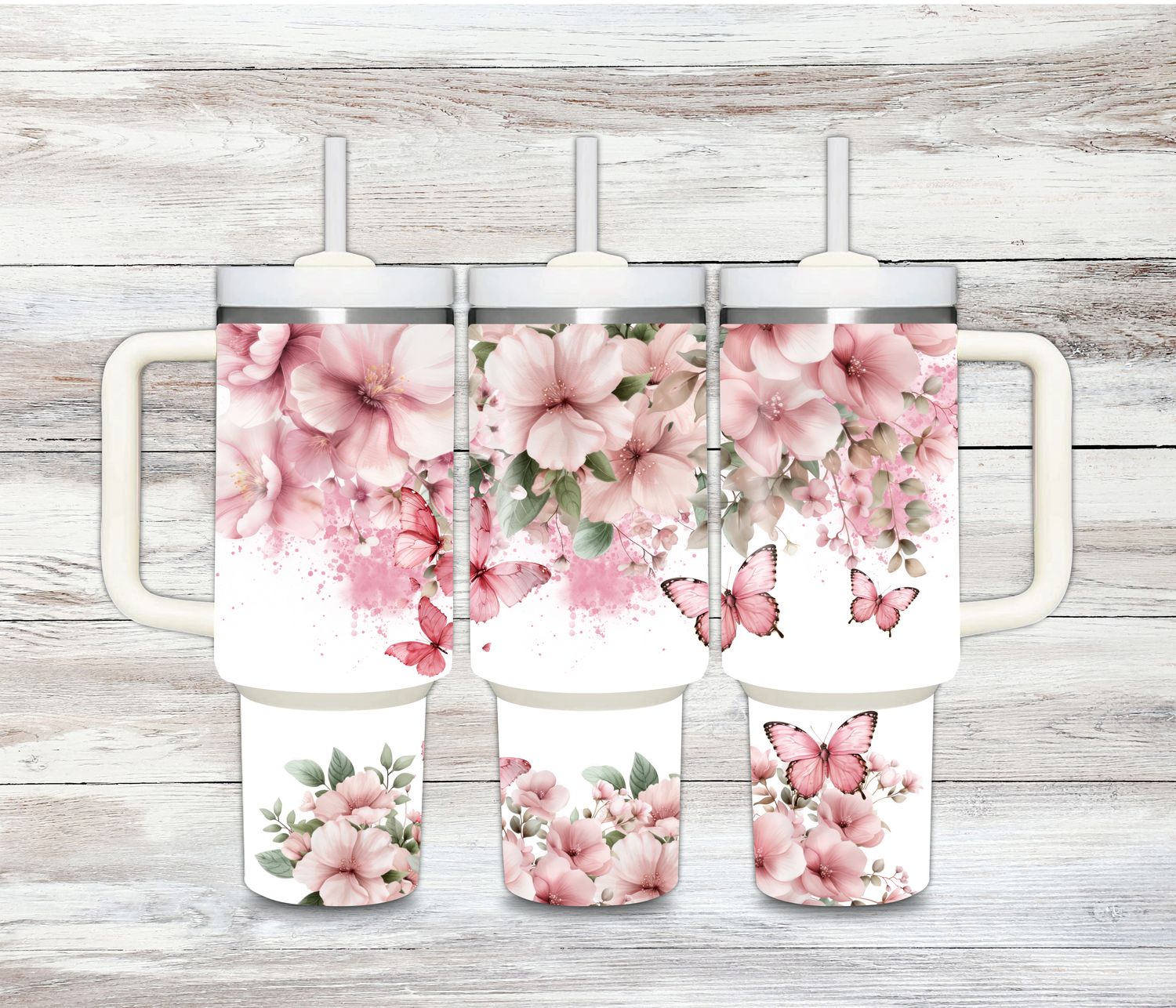 Floral Butterfly Tumbler