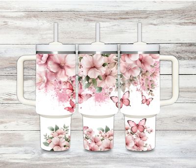 Floral Butterfly Tumbler