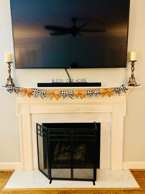 Pumpkin Orange &amp; Buffalo Plaid Bow Garland