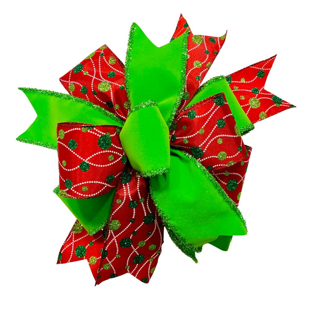 Holly Jolly Red &amp; Green Bow