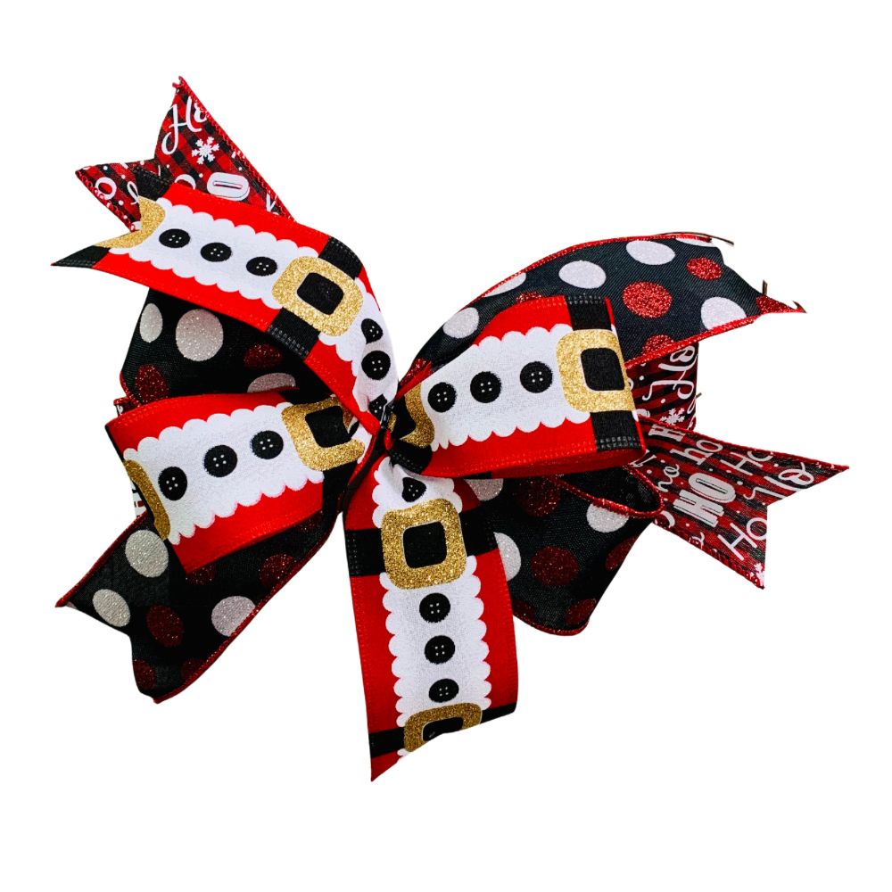 Santa Belt Christmas Bow