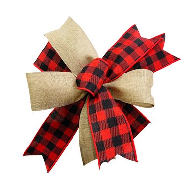 Layered Buffalo Plaid Christmas Bow