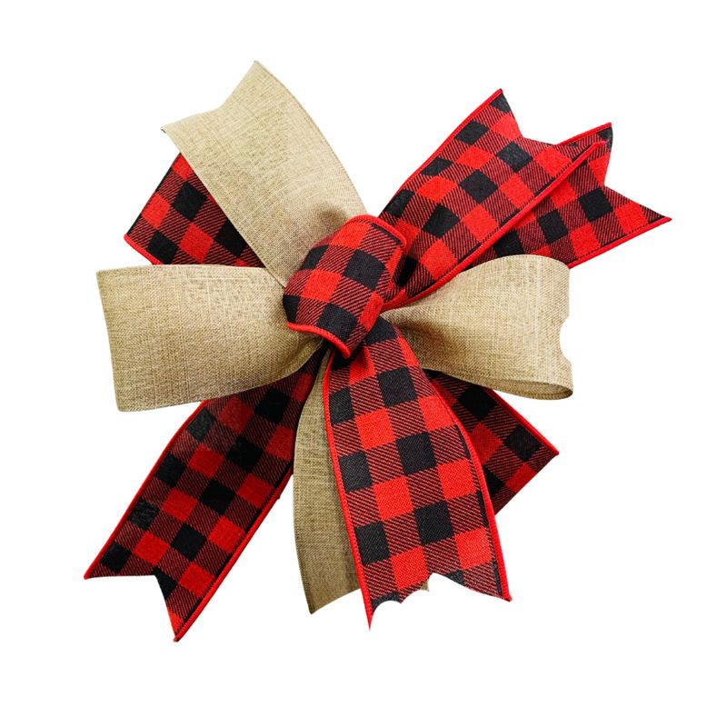 Layered Buffalo Plaid Christmas Bow