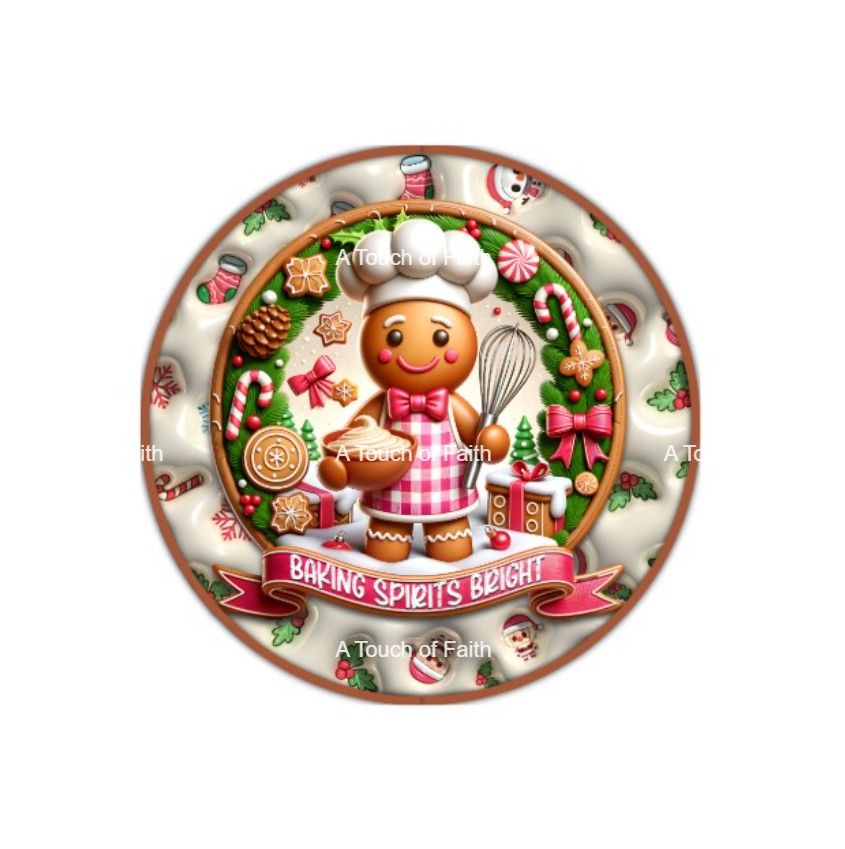 Baking Spirits Bright Gingerbread Sign