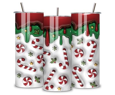 Festive 3D Candy Cane Tumbler