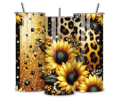 Sunflower Leopard Print Tumbler