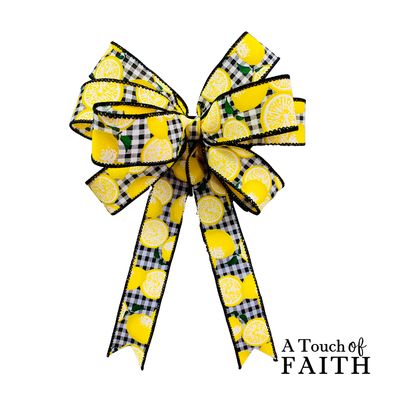 Gingham Lemon Bow